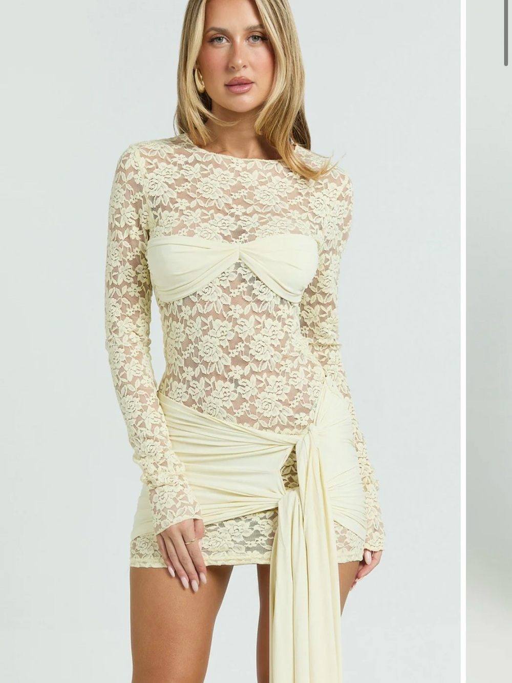 Lioness Butter Lace Long Sleeve Mini Dress